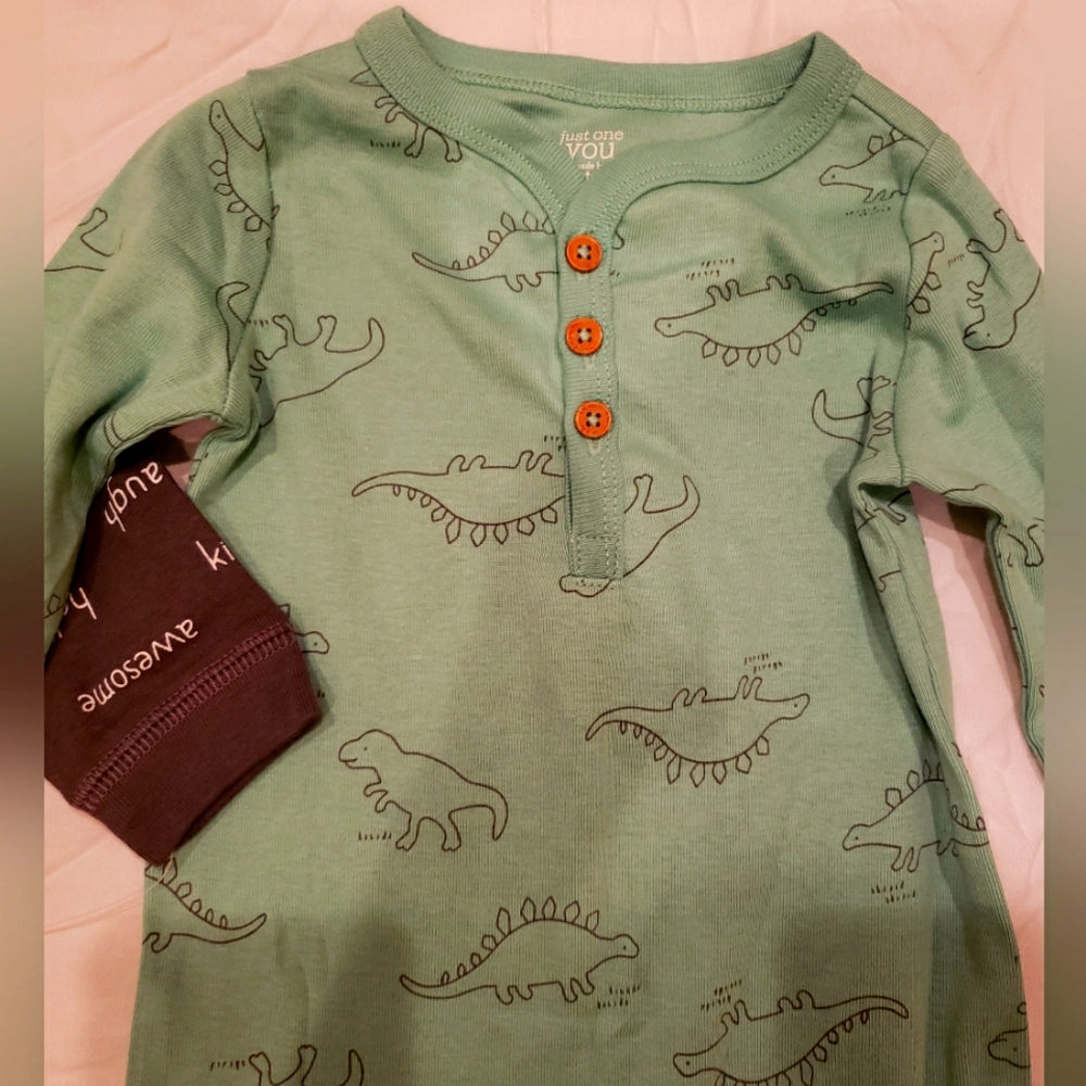 2 piece Carter 12M Dinosaur and Words one piece-Brand New, never used